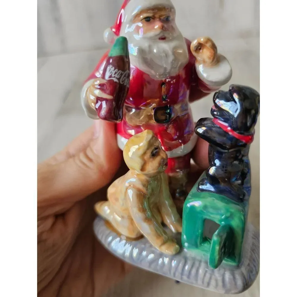 trim a tree Coca-Cola Santa dog ornament 2004 ceramic soda Xmas tree‎